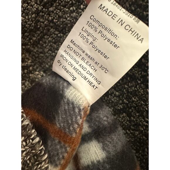 Men’s Brown Gray Sweater Vest L Zip Up Knit Fleece Lined Warm Casual Layer - Picture 5 of 7